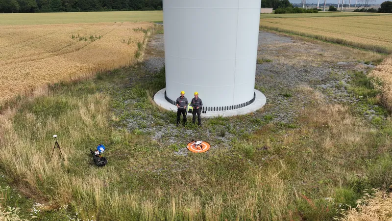 Operador DDI realizando inspección de torre desde la base