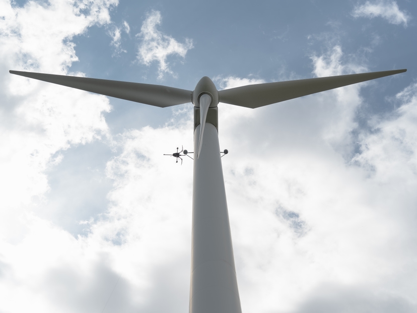 LPS-Prüfung per Drohne an einer Windkraftanlage